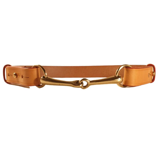 Filly & Fox Shackle London Tan Dressage Belt with Brass Horse Bit