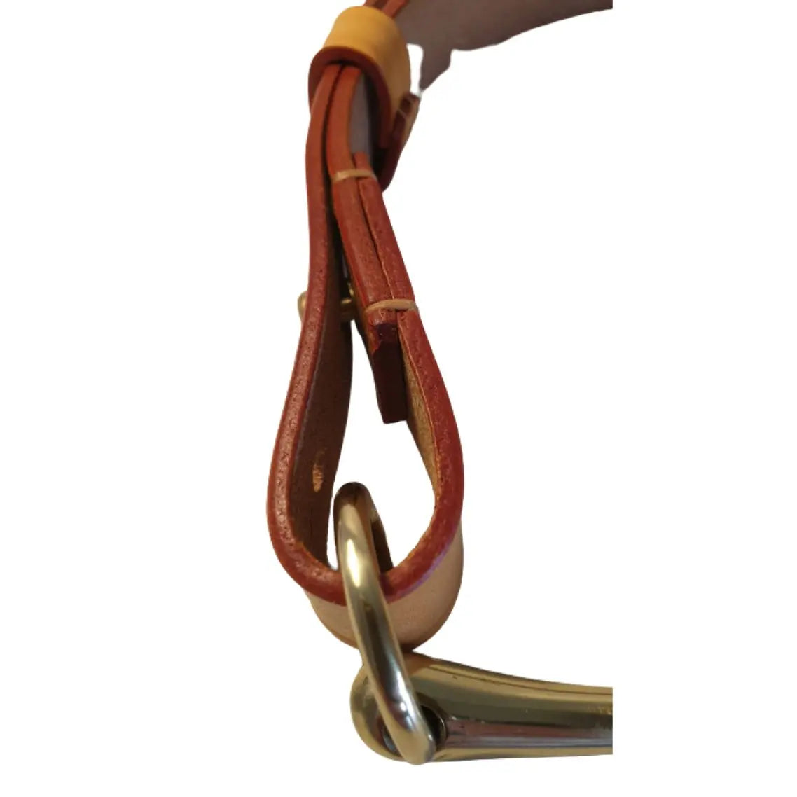 Filly & Fox Shackle London Tan Dressage Belt with Brass Horse Bit - Detail
