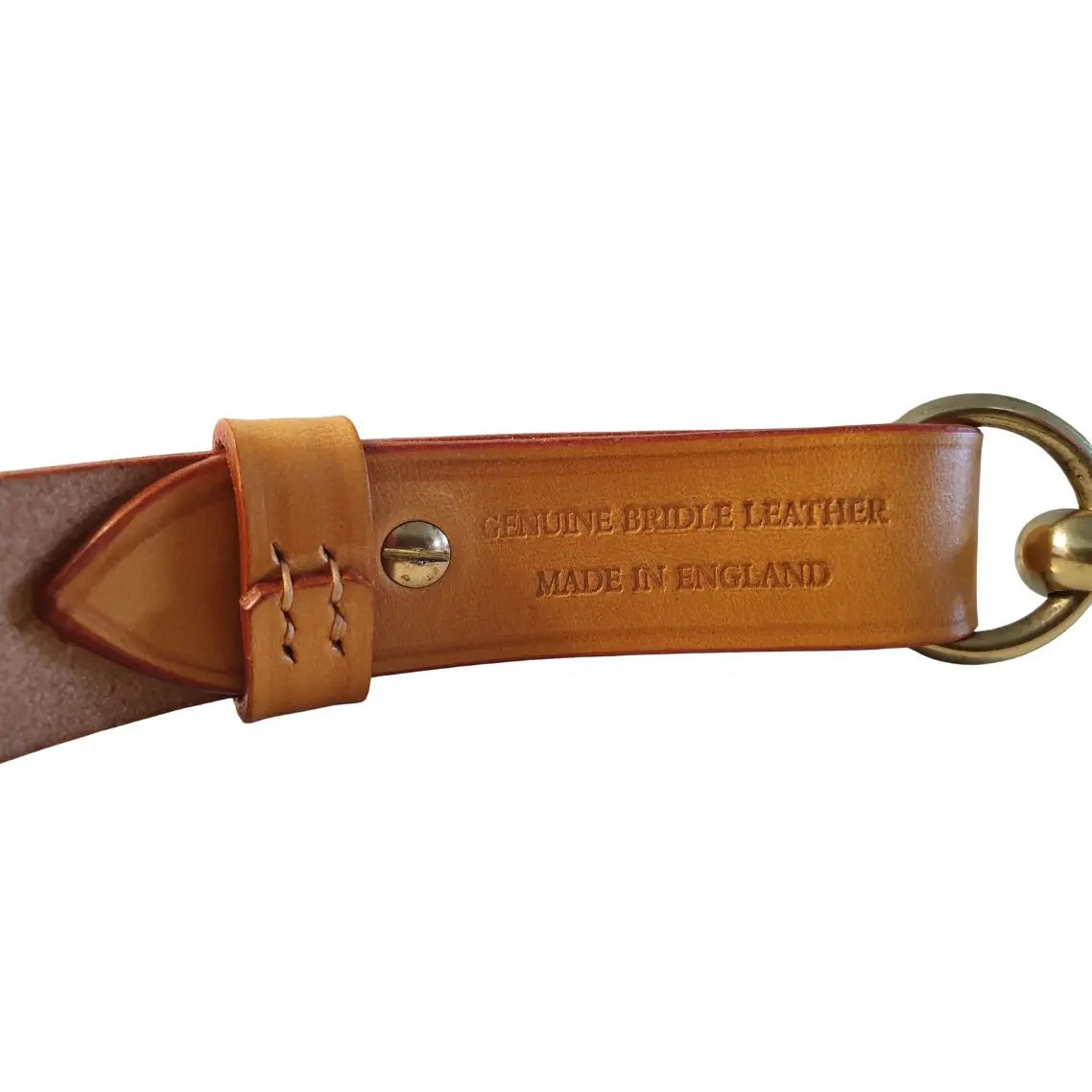 Filly & Fox Shackle London Tan Dressage Belt with Brass Horse Bit - Made in England