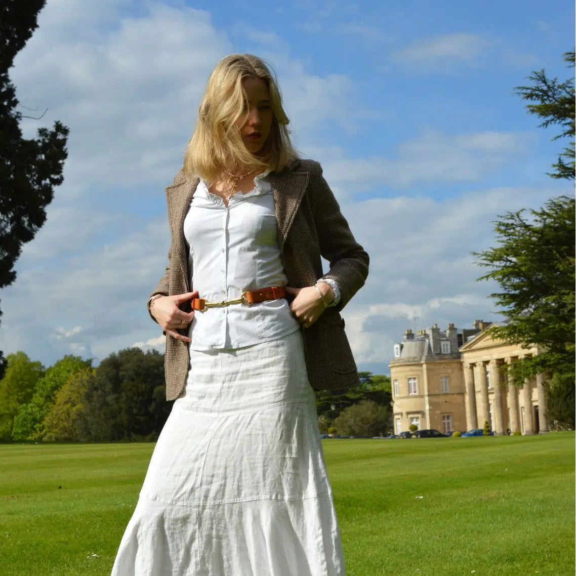Filly & Fox Shackle London Tan Dressage Belt with Brass Horse Bit - Annabel De Jong