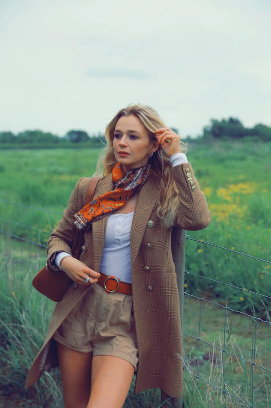 "Handmade ladies leather belt with full-grain leather and brass hardware."
