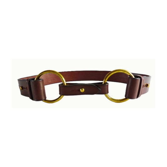AINTREE - women's dressage style bridle belt with brass O ring hardware | Filly & Fox - FILLY & FOX