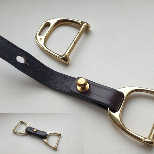 DOUBLE STIRRUP Scarf Belt Tie - 3 Styles in 1 | British Bridle & Brass - FILLY & FOX