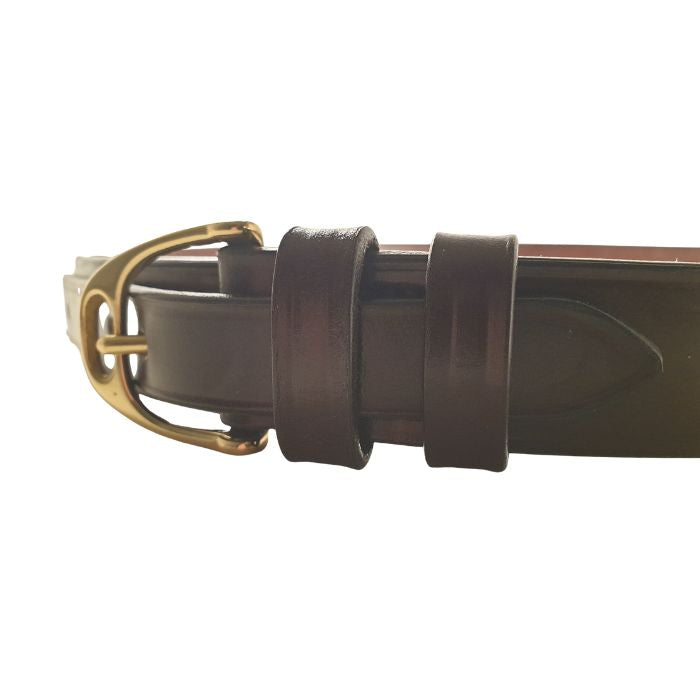 East Coast Dark Chestnut Leather Belt Women's – Handmade Bridle Belt UK | Filly & Fox