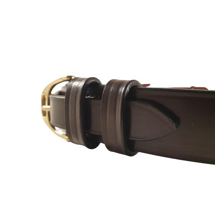 East Coast Dark Chestnut Leather Belt Women's – Handmade Bridle Belt UK | Filly & Fox