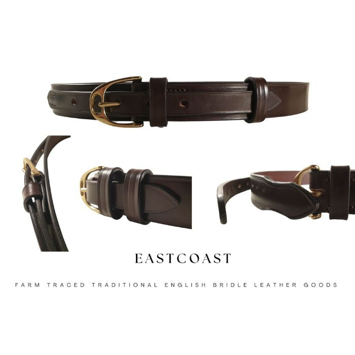 East Coast Dark Chestnut Leather Belt Women's – Handmade Bridle Belt UK | Filly & Fox