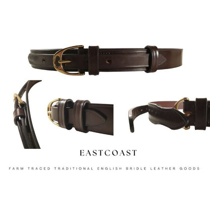 East Coast Dark Chestnut Leather Belt Women's – Handmade Bridle Belt UK | Filly & Fox