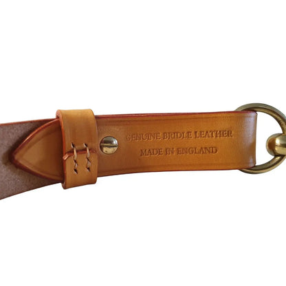 Filly & Fox Shackle London Tan Dressage Belt with Brass Horse Bit - Made in England