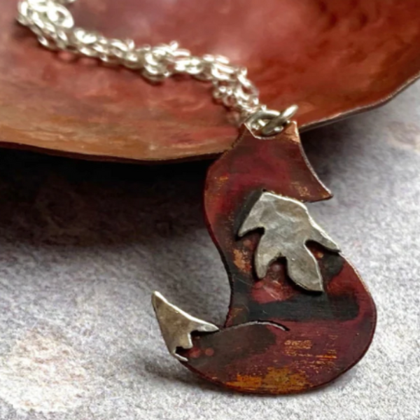 COPPER FOX - Rustic Copper and Silver fox charm