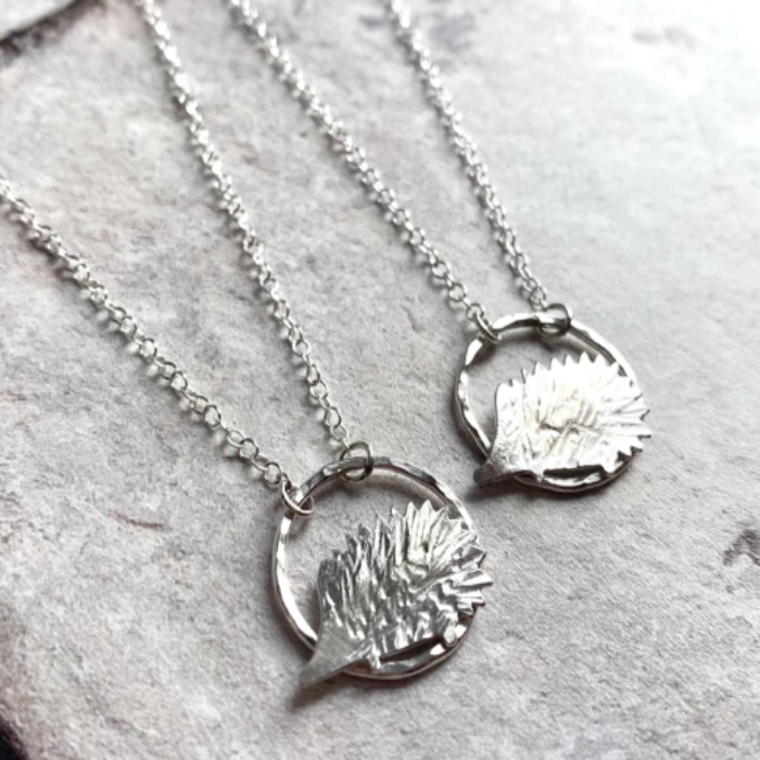 Hedgehog - British country garden favourite - Silver Hedgehog necklace - FILLY & FOX