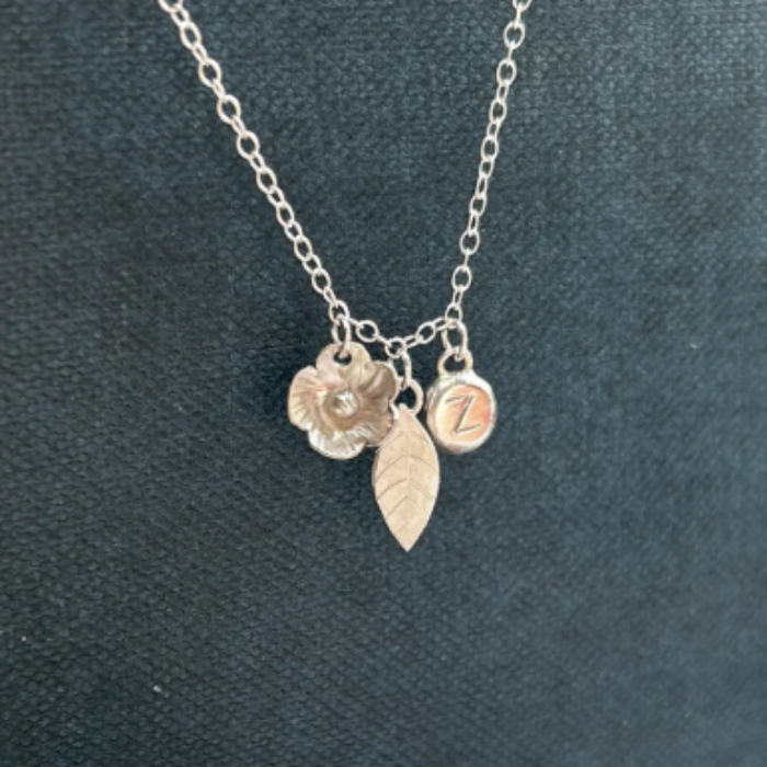 FLOWER CHARM - Personalised silver charm necklace - for truly individual style - FILLY & FOX