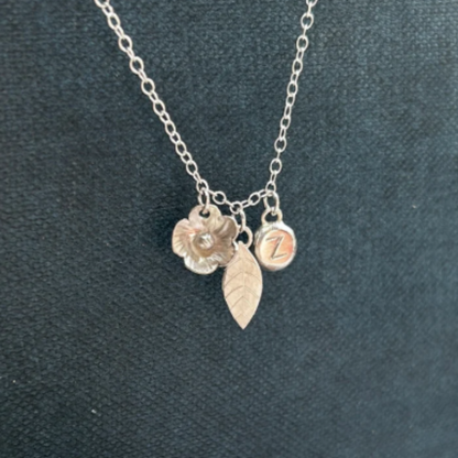 FLOWER CHARM - Personalised silver charm necklace - for truly individual style - FILLY & FOX