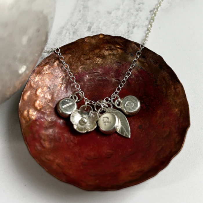 FLOWER CHARM - Personalised silver charm necklace - for truly individual style - FILLY & FOX