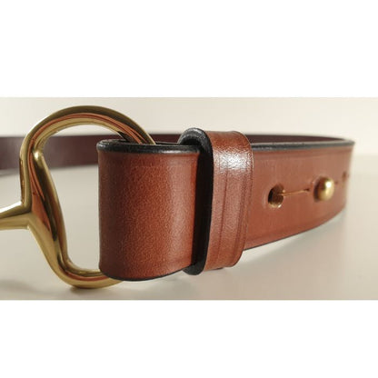 Filly & Fox Premium Bridle Leather Equestrian Belt | Women's Rider Dressage Style in Newmarket tan close up